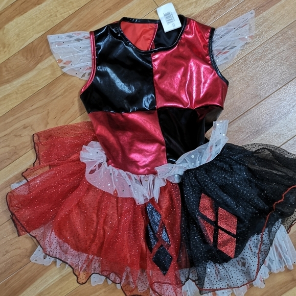Harley Quinn DC Super Villain Dress Girls Size 7/8 Costume Tutu Dress - Picture 1 of 6